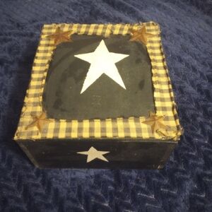 Wooden Blue and White Star Decorative Box
